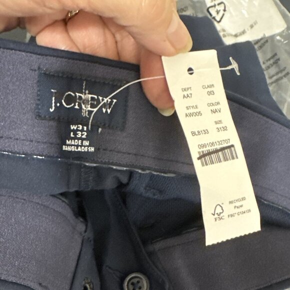 J.Crew Men's 31/32 Slim 484 Chino Pants Navy Blue NWT - Picture 10 of 14